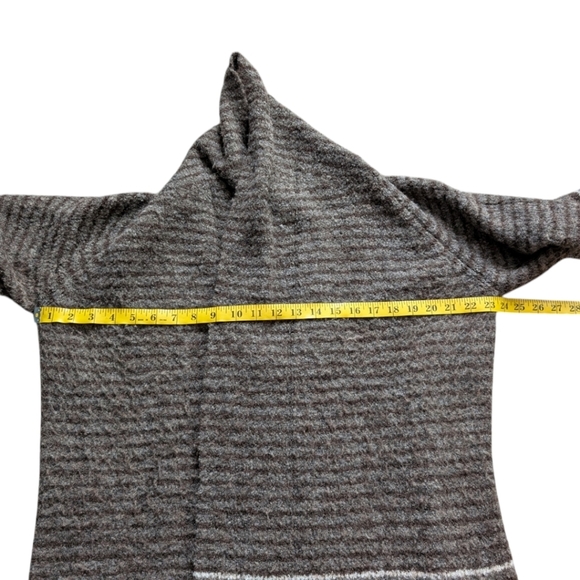 Emproved Long Cardigan Open Front Shawl Collar Brown Beige Cream Women's Small - Picture 11 of 12